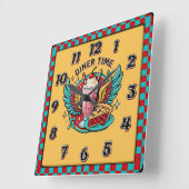 Horloge Carrée Rockabilly (Angle)