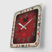 Horloge Carrée Rockabilly (Angle)