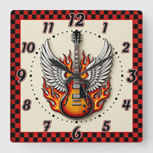 Horloge Carrée Rockabilly