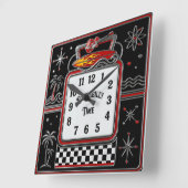 Horloge Carrée Rockabilly (Angle)