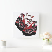 Horloge Carrée Rockabilly Very Cherry Shoes (Maison)