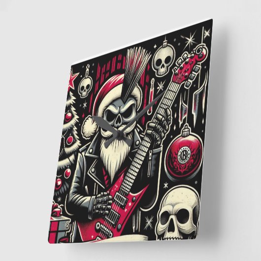 Horloge Carrée Rocker père xmas (Angle)