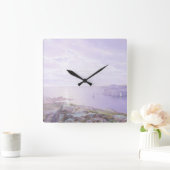 Horloge Carrée Rocky Cove Fine Art Aquarelle Mer Océan (Maison)