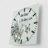 Horloge Carrée Rococo Rich Motif design avec Masques (Angle)