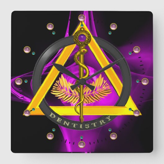 HORLOGE CARRÉE ROD OF ASCLEPIUS DENTIST DENTISTRY (Recto)