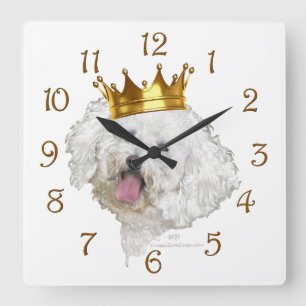Horloge Carrée Roi Bichon Frise