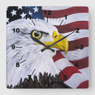 Horloge Carrée Roi des Cieux Peinture d'Alfred Fox