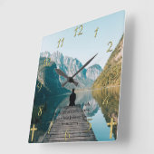 Horloge Carrée Romains 6:23 assis sur le quai (Angle)