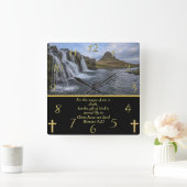 Horloge Carrée Romains 6:23 Dieu si aimé (Maison)