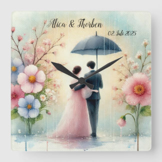 Horloge Carrée Romantic Wedding pastell