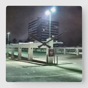 Horloge Carrée Rooftop Parking Structure at Night - HDR