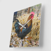 Horloge Carrée Rooster (Angle)