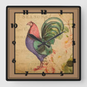 Horloge Carrée Rooster (Recto)