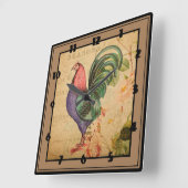 Horloge Carrée Rooster (Angle)