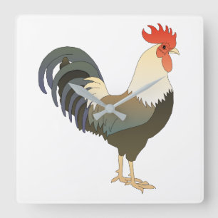 Horloge Carrée Rooster