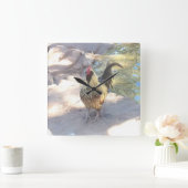 Horloge Carrée Rooster clock (Maison)