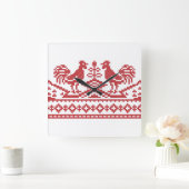 Horloge Carrée Rooster cross-stitch (Maison)