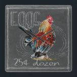 Horloge Carrée Rooster Eggs On Chalkboard<br><div class="desc">Grille Eggs On Chalkboard. Artiste: Redstreake. Image ID: 152146D.</div>