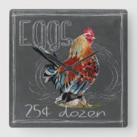 Rooster Eggs On Chalkboard
