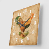 Horloge Carrée Rooster Ornate Kitchen (Angle)