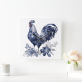Horloge Carrée "Rooster" Style Willow Bleu (Maison)