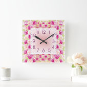 Horloge Carrée Rose (Maison)
