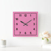 Horloge Carrée rose (Maison)
