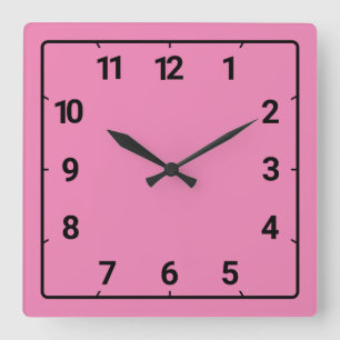 Horloge Carrée rose