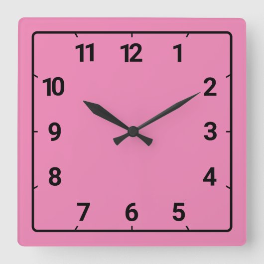 Horloge Carrée rose (Recto)