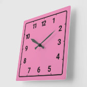Horloge Carrée rose (Angle)