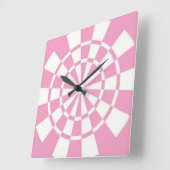 Horloge Carrée Rose (Angle)