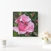 Horloge Carrée rose (Maison)