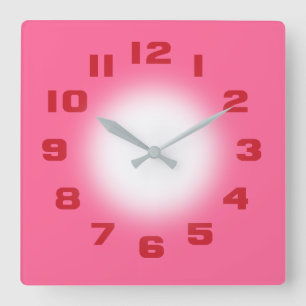 Horloge Carrée rose