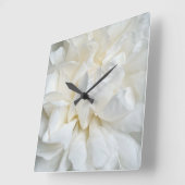Horloge Carrée Rose anglais blanc (Angle)
