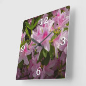 Horloge Carrée Rose Azalea Bush printemps floral (Angle)