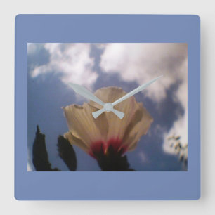 Horloge Carrée Rose bleue