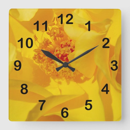 Horloge Carrée Rose Bright Yellow (Recto)