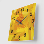 Horloge Carrée Rose Bright Yellow (Angle)