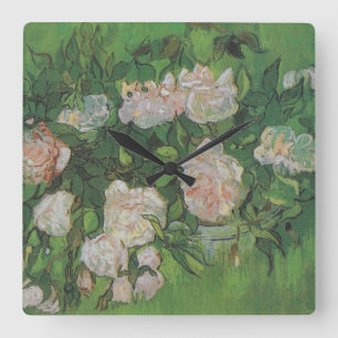 Horloge Carrée Rose Bush par Vincent Van Gogh