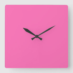 Horloge Carrée Rose Chaud