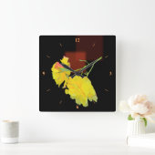 Horloge Carrée Rose cubain (Maison)