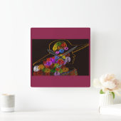 Horloge Carrée Rose de Beauté du Sud (Maison)