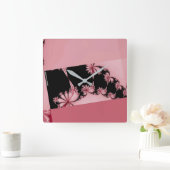 Horloge Carrée Rose de jardin fractal (Maison)