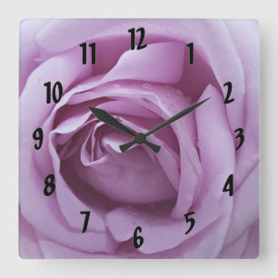 Horloge Carrée Rose de lavande
