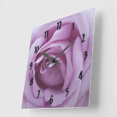 Horloge Carrée Rose de lavande (Angle)