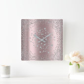 Horloge Carrée Rose d'or (Maison)