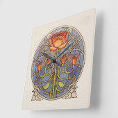 Horloge Carrée Rose Glasgow (Angle)