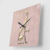 Horloge Carrée Rose Gold Art Deco Pink (Angle)