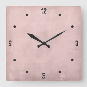 Horloge Carrée Rose Gold Moderne Rustique Abstrait