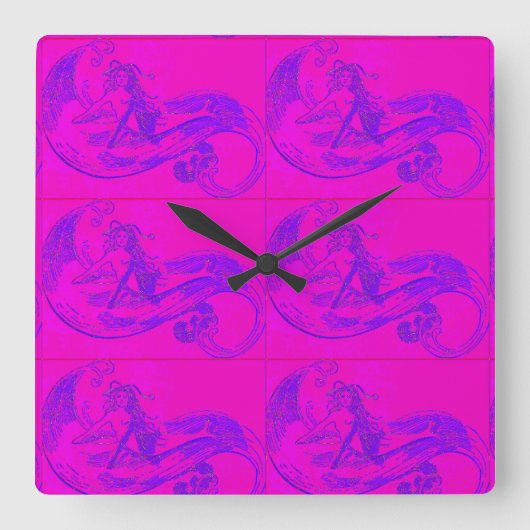 Horloge Carrée rose maids clock (Recto)
